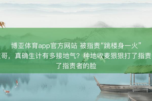 博亚体育app官方网站 被指责“跳楼身一火”的大衣哥，真确生计有多接地气？种地收麦狠狠打了指责者的脸