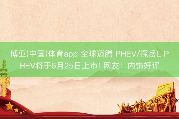 博亚(中国)体育app 全球迈腾 PHEV/探岳L PHEV将于6月25日上市! 网友：内饰好评